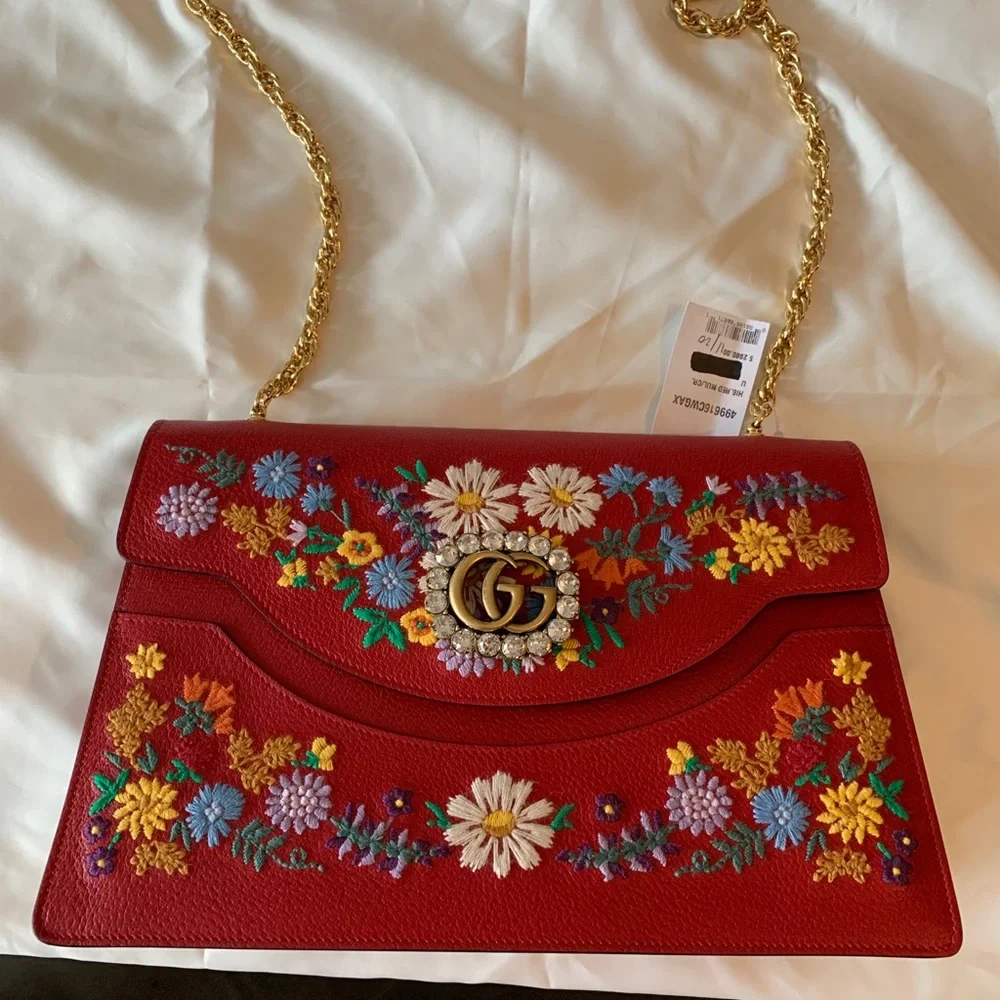 Gucci Large Linea Ricami Floral Shoulder Bag - Picture 3 of 16